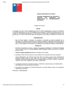 RESOLUCIÓN EXENTA Nº:914/2015 APRUEBA  MONOGRAFÍA  DE  PROCESO  Y EXCLUYE  DEL 