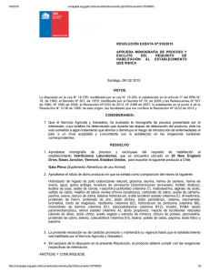 RESOLUCIÓN EXENTA Nº:916/2015 APRUEBA  MONOGRAFÍA  DE  PROCESO  Y EXCLUYE  DEL 