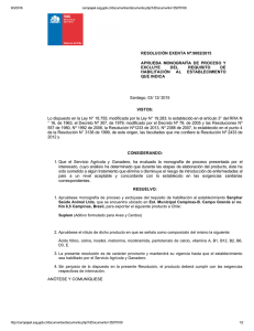 RESOLUCIÓN EXENTA Nº:9002/2015 APRUEBA  MONOGRAFÍA  DE  PROCESO  Y EXCLUYE  DEL 