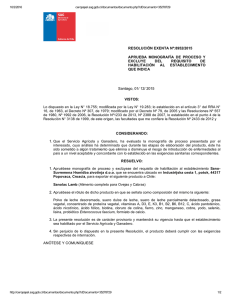 RESOLUCIÓN EXENTA Nº:8952/2015 APRUEBA  MONOGRAFÍA  DE  PROCESO  Y EXCLUYE  DEL 