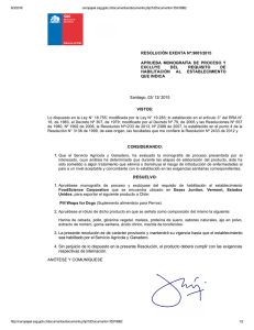 RESOLUCIÓN EXENTA Nº:9001/2015 APRUEBA  MONOGRAFÍA  DE  PROCESO  Y EXCLUYE  DEL 