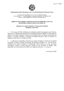 ORGANIZACIÓN MUNDIAL DE LA PROPIEDAD INTELECTUAL Aviso N 13/2004 ‡