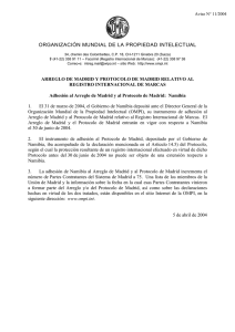ORGANIZACIÓN MUNDIAL DE LA PROPIEDAD INTELECTUAL Aviso N° 11/2004 ‡