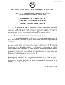 ORGANIZACIÓN MUNDIAL DE LA PROPIEDAD INTELECTUAL Aviso N. 16/2006 ‡