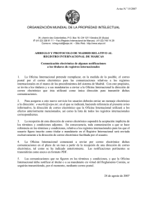 ORGANIZACIÓN MUNDIAL DE LA PROPIEDAD INTELECTUAL  Aviso N. 15/2007