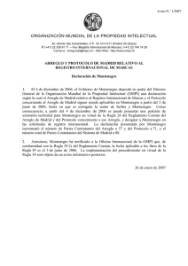 ORGANIZACIÓN MUNDIAL DE LA PROPIEDAD INTELECTUAL Aviso N. 1/2007 ‡