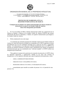 ORGANIZACIÓN MUNDIAL DE LA PROPIEDAD INTELECTUAL  Aviso N. 4/2009