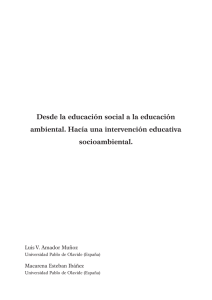 Desde la educación social a la educación socioambiental. Luis V. Amador Muñoz