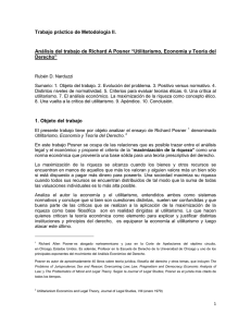 Utilitarismo, Economia y Teoria del Derecho.pdf Análisis del trabajo de Richard A Posner Utilitarismo, Economía y Teoría del Derecho