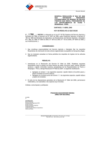 Modifica Resolución N° 5.944 que establece requisitos para el ingreso de frutos frescos que indica, procedentes de los Departamentos de Tacna y Moquegua - Perú