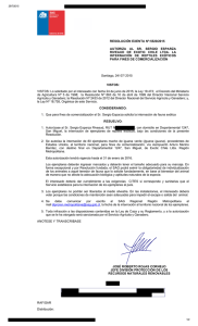 RESOLUCIÓN EXENTA Nº:5520/2015 AUTORIZA  AL  SR.  SERGIO  ESPARZA RIVEAUD  DE  EXOTIC  CHILE  LTDA.  LA