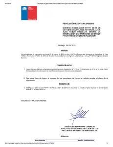 Modifica resolución N° 7711 de 15 de octubre de 2014, que autorizó al sr. Juan Pablo Orellana Osorio, la internación de mamíferos exóticos para fines de comercialización