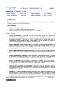 manual para el ejercicio de derechos ARCO.