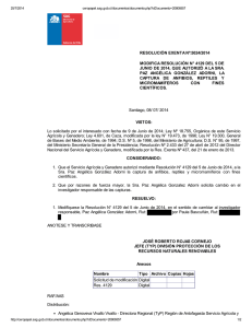 Modifica resolución N° 4129 del 5 de junio de 2014, que autorizó a la sra. Angélica González Adorni, la captura de anfibios, reptiles y micromamiferos con fines científicos