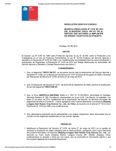 Modifica resolución N° 3078 de 2013 del plaguicida Taxco 840 EC en el sentido que autoriza la ampliación de origen y sustituye su etiqueta