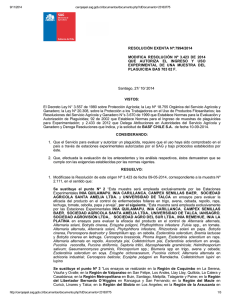 Modifica resolución N° 3.423 de 2014 que autoriza el ingreso y uso experimental de una muestra del plaguicida BAS 703 02 F