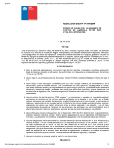 Resuelve causa rol 14134393/2014 en contra de Agrícola Entre Ríos Ltda., rol interno 598