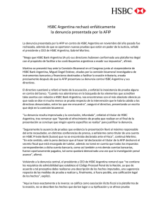 Gacetilla de Prensa: Comunicado oficial de HSBC Argentina 01/04/2015