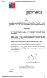 RESOLUCIÓN EXENTA Nº:5967/2015 APRUEBA  MONOGRAFÍA  DE  PROCESO  Y EXCLUYE  DEL 