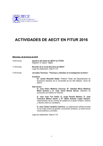 ACTIVIDADES DE AECIT EN FITUR 2016