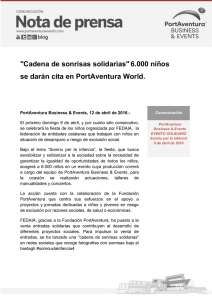 &#34;Cadena de sonrisas solidarias&#34; 6.000 niños se darán cita en PortAventura World.