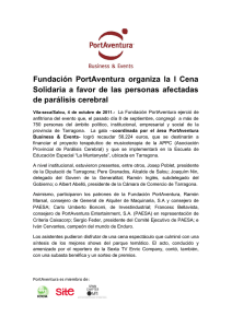 Fundación PortAventura organiza la I Cena de parálisis cerebral