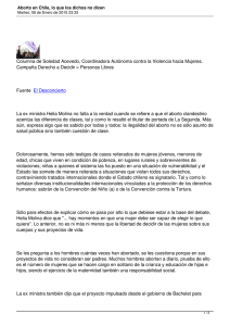 Columna de Soledad Acevedo, Coordinadora Autónoma contra la Violencia hacia Mujeres.