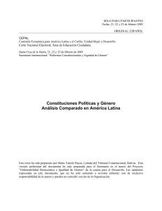 Constituciones Políticas y Género. Análisis comparado en América Latina