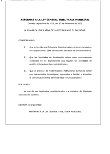 REFORMAS  A  LA  LEY  GENERAL ... Decreto  Legislativo  No.  925,  del ...