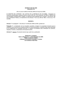 Decreto 4933 del 18 de Diciembre del 2009
