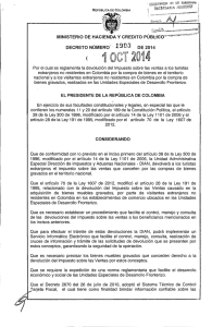Decreto 1903 de 1 de Octubre de 2014