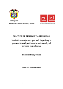 POLÍTICA DE TURISMO Y ARTESANÍAS: