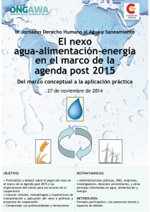 El nexo agua-alimentación-energía en el marco de la agenda post 2015