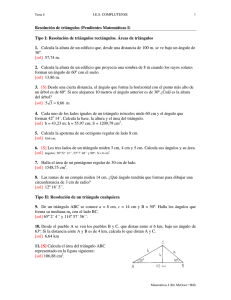 Resolución de triángulos (Pendientes Matemáticas I)
