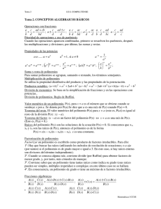 Tema 2. CONCEPTOS ALGEBRAICOS BÁSICOS  Operaciones con fracciones +