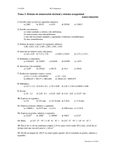 Tema 3. Sistema de numeración decimal y sistema sexagesimal Autoevaluación