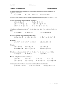 ( ) ) ( Tema 6. (II) Polinomios