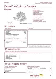 Datos Económicos y Sociales Riolobos Ficha Municipal - 2009