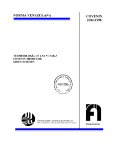 Terminología de las Normas COVENIN MINDUR de Edificaciones