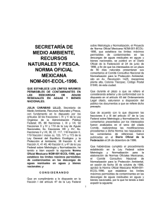 Norma Oficial Mexicana NOM 001 ECOL 1996