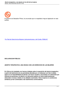 El gobierno de Sebastián Piñera, ha anunciado que no respaldará ninguna... sentido  Por Red de Salud de las Mujeres Latinoamericanas y del Caribe,...
