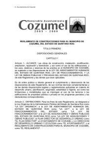 Reglamento de Construcción para el municipio de Cozumel