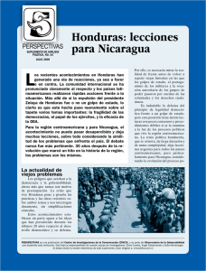 L Honduras: lecciones para Nicaragua PersPectivas