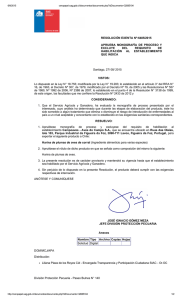RESOLUCIÓN EXENTA Nº:6485/2015 APRUEBA  MONOGRAFÍA  DE  PROCESO  Y EXCLUYE  DEL 