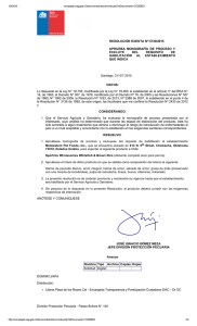 RESOLUCIÓN EXENTA Nº:5730/2015 APRUEBA  MONOGRAFÍA  DE  PROCESO  Y EXCLUYE  DEL 