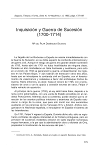 Inquisición y Guerra de Sucesión (1700-1714)