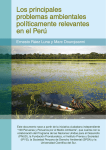 Los principales problemas ambientales políticamente relevantes en el Perú
