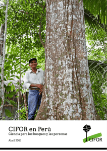 CIFOR en Perú Ciencia para los bosques y las personas Abril 2015