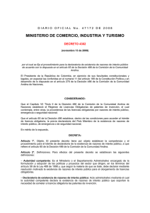 MINISTERIO DE COMERCIO, INDUSTRIA Y TURISMO  DECRETO 4302