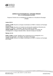 AGENDA DE ACTIVIDADES DR. LUPICINIO IÑIGUEZ Lunes 10/11 10:00 a 12:00.